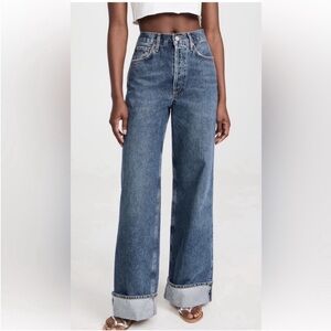 EUC AGOLDE Dame cuffed jeans